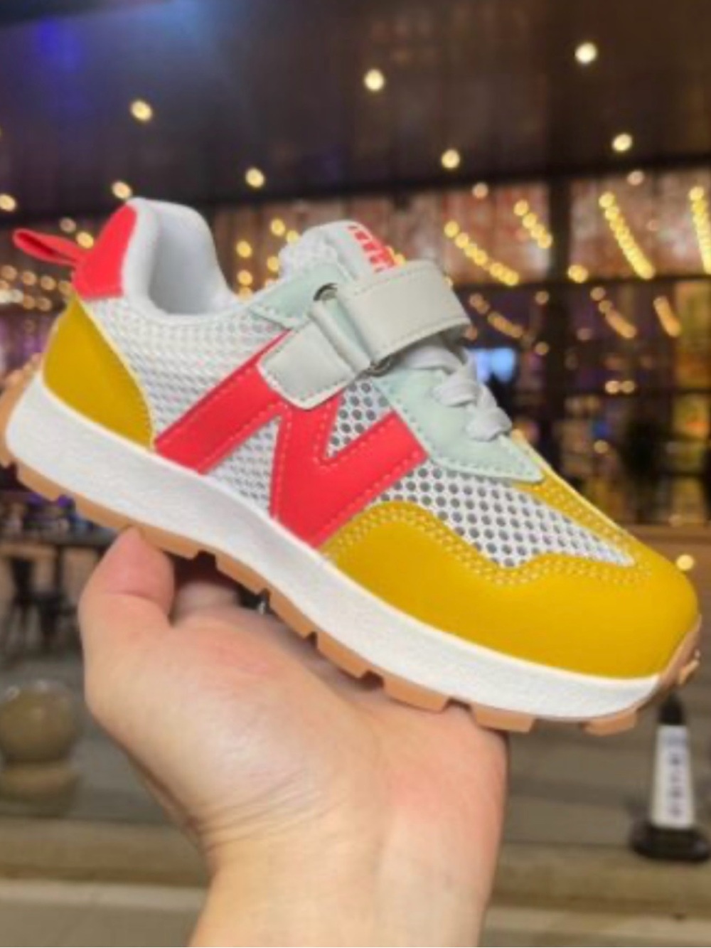 Kids new Balance 327 Yellow & Pink - Breathable Mesh Comfort size 1.5